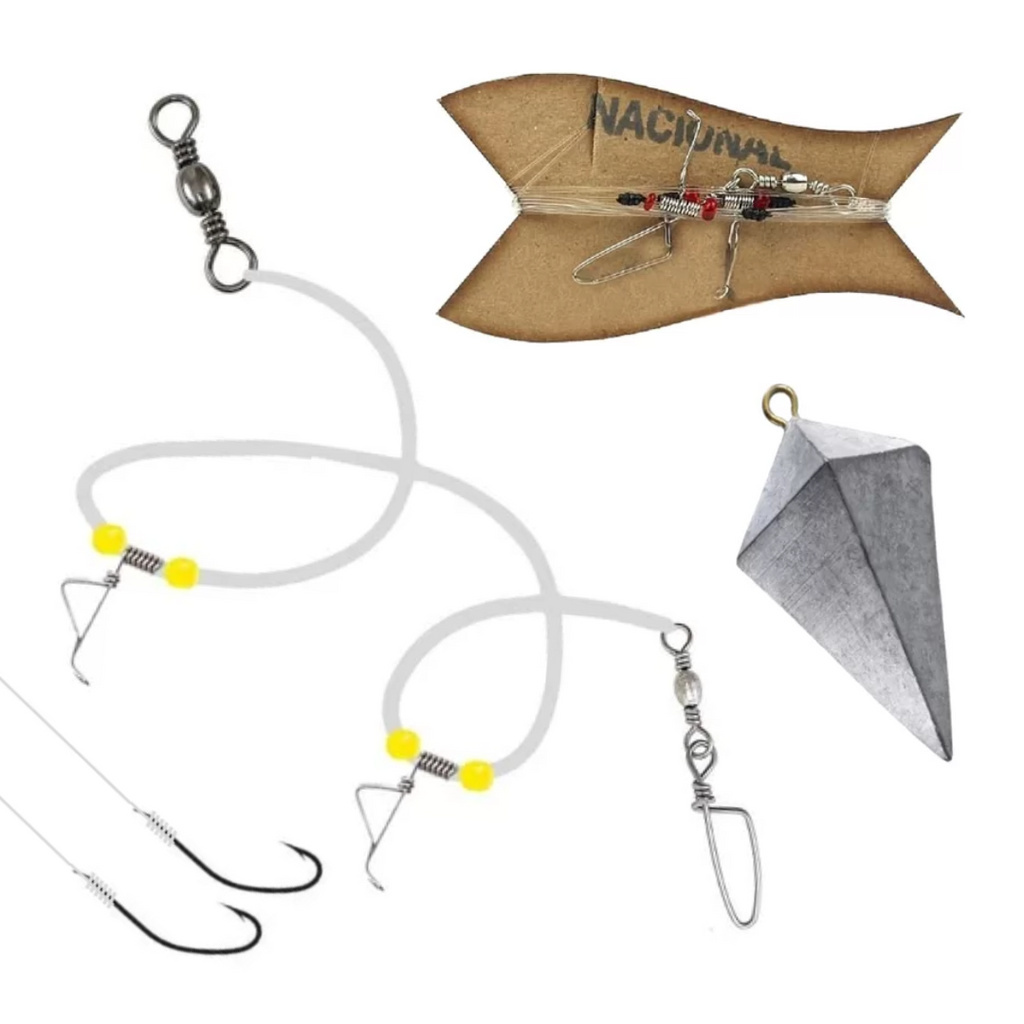 Kit Pesca Praia Papa Terra - Chicote Pronto Chumbo Anzol em Oferta na Shopee