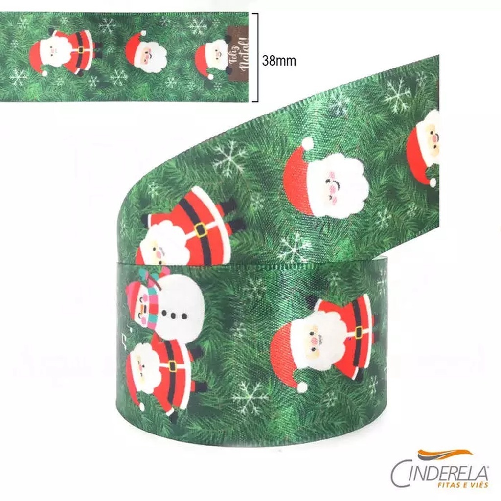 Fita Perso. Transfer10 Mt/38 Mm/ 264 Natal Papai Noel Boneco De Neve