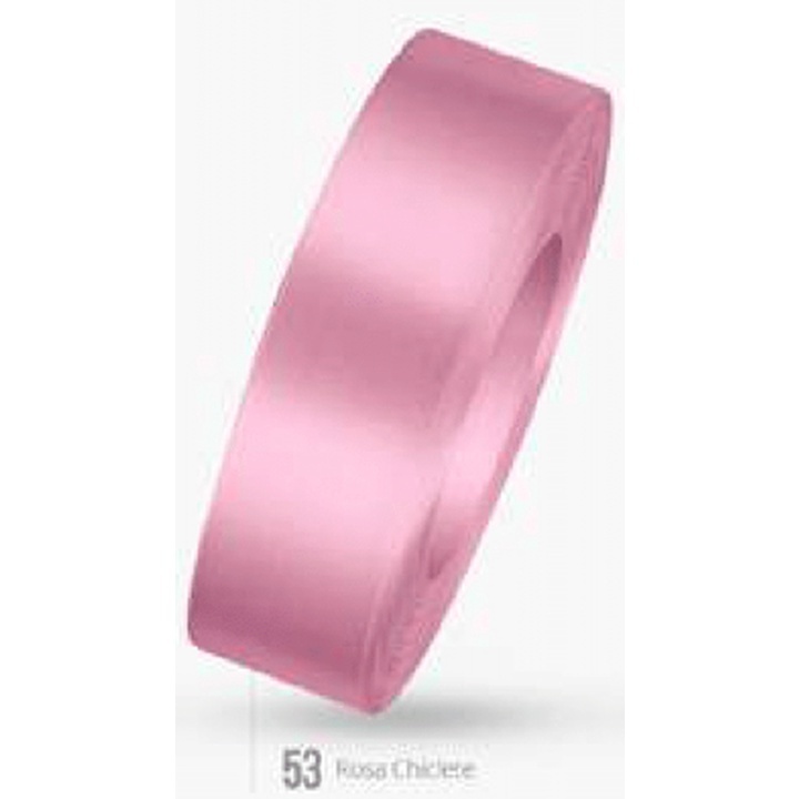 Ffita De Cetim Tecida -10 Metros/15 Mm/ Rosa Chiclete Nº 53