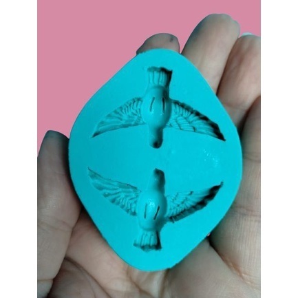 Molde Silicone Espirito Santo Pombo Batizado 2 Pombos Mod 2