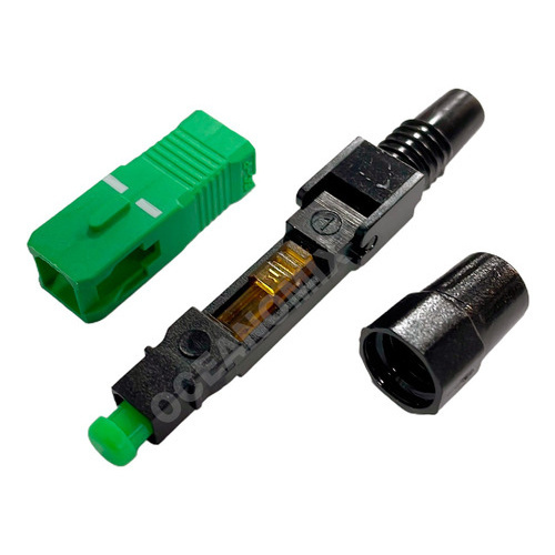 10 Pçs Conector Fast Rápido Ftth Sc Apc Verde Reutilizável Homologado Anatel - 2Flex