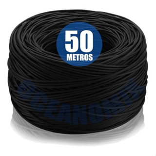 Cabo Rede 4 Pares Cat5 CFTV Preto Uso Interno Rolo 50 Mts - LINK+ em Oferta na Shopee