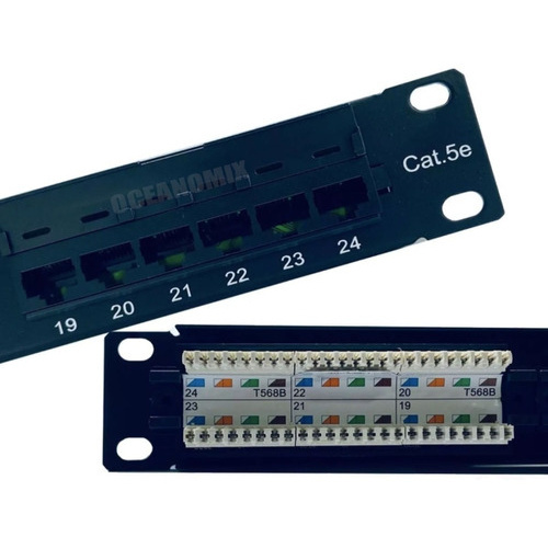 Patch Panel 24 Portas Cat5e Rj45 Certifica Fluke 1 Gigabite