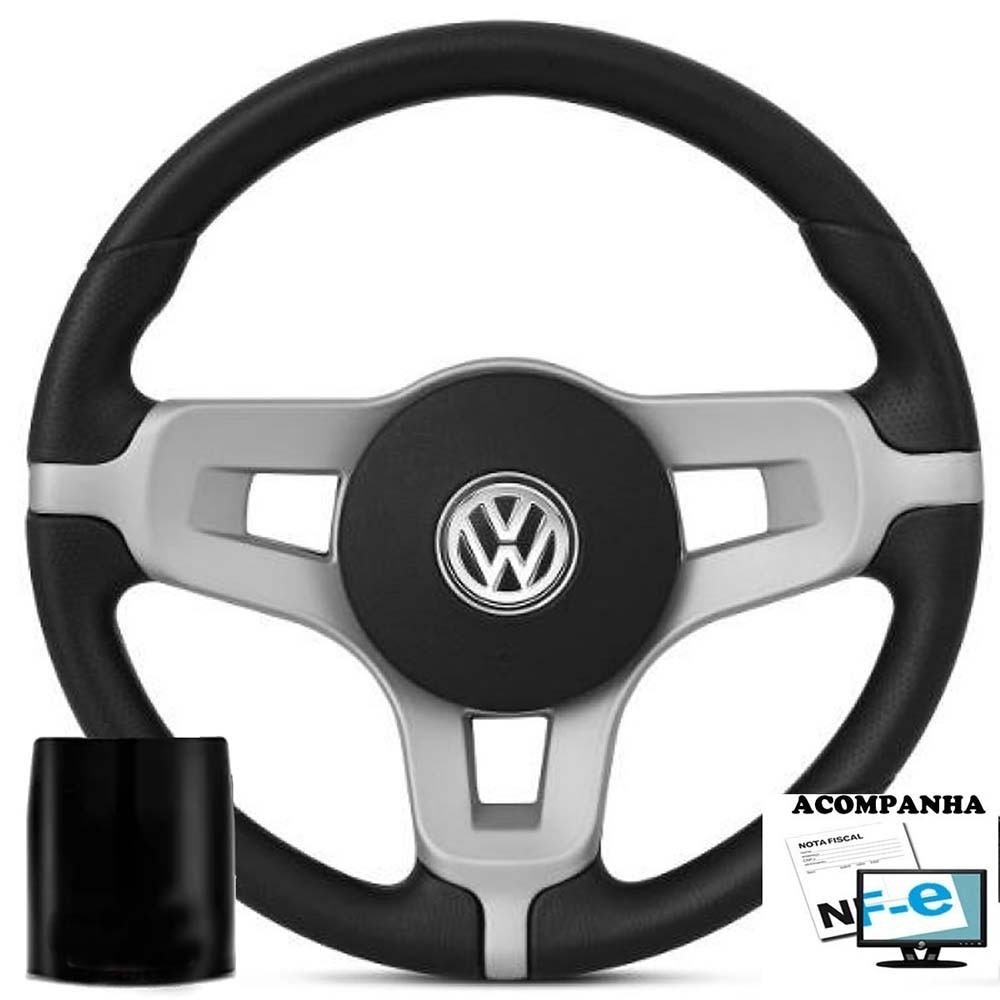 Volante Esportivo Gol G5 Polo Novo 09-13 Golf Novo Fox Gol G6 Voyage 08-13 S/ Airbag Mustang Todos Sem Airbag Automotivo + Cubo Volkswagen Vw