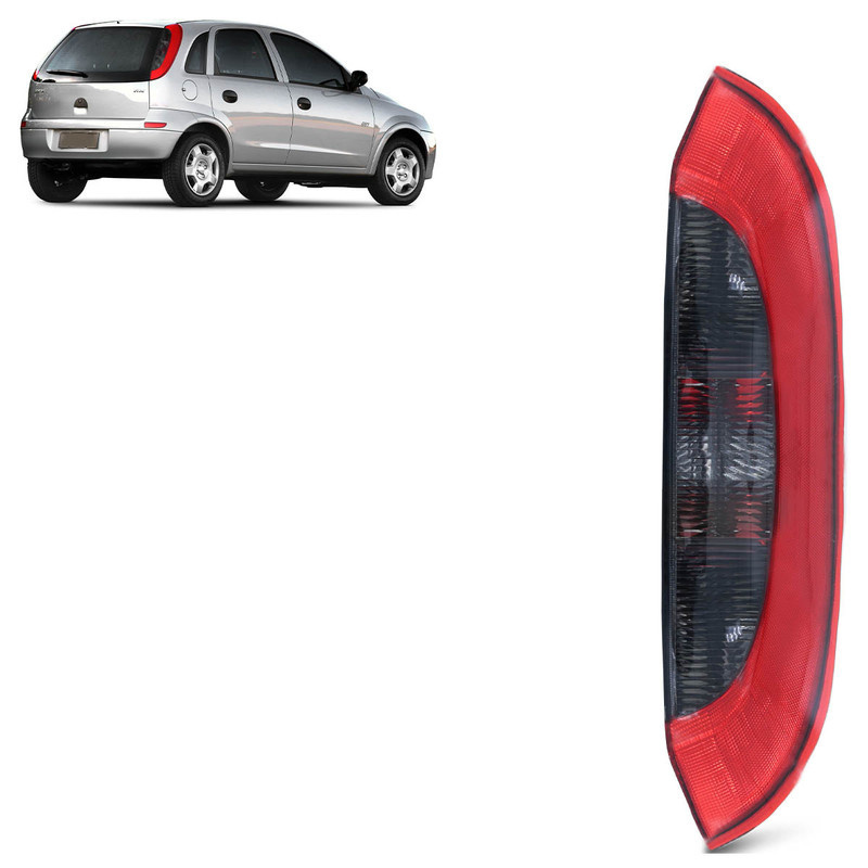 Lanterna Traseira Corsa Hatch Maxx Joy Premium 2003 20004 2005 2006 2007 2008 2009 2010 2011 2012 Bicolor Fumê - Spare Parts and Accessories for Vehicles