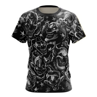 camiseta Jocker Palhaço Louco favela quebrada Unissex masculino feminino 3d total fullTattoo Tatuagem Psicodelico 3d estampa total full camisa