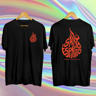Camiseta Masculina Unissex Santo Espirito Como Fogo Streetwear Oversized cristã - 100% Poliéster