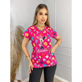 Blusa Feminina Camiseta Camisa Baby Look Educação Professora Minnie
