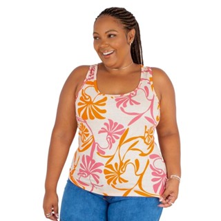 Regata Plus Size Feminina Estampada