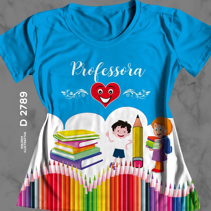 Blusa Feminina Baby Look Camiseta Camisa Professora Educação em Oferta na Shopee