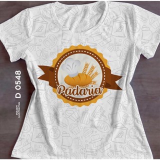 Tshirt Blusa Feminina para Trabalho Padaria Branca