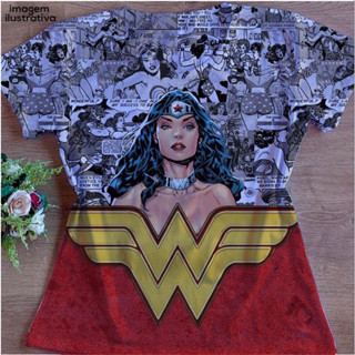 Tshirt Blusa Feminina Mulher Maravilha Plus Size