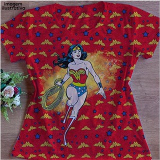 Tshirt Blusa Baby Look Feminina Mulher Maravilha