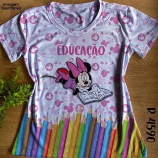 Blusa Feminina Educação Minnie Mouse Plus Size