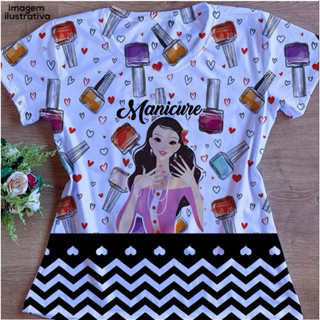 Blusa Camisa Camiseta Feminina Manicure Baby Look Unissex e Plus Size