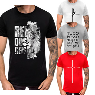 Kit 04 Camiseta Masculina Religiosa Evangélica Gospel Revenda Atacado Promoção