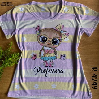 Tshirt Blusa Feminina Profissão Professora Coruja