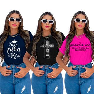 Kit 3 Peças - T-Shirt - Blusinha Feminina - Camiseta - Baby Look – Moda Evangélica