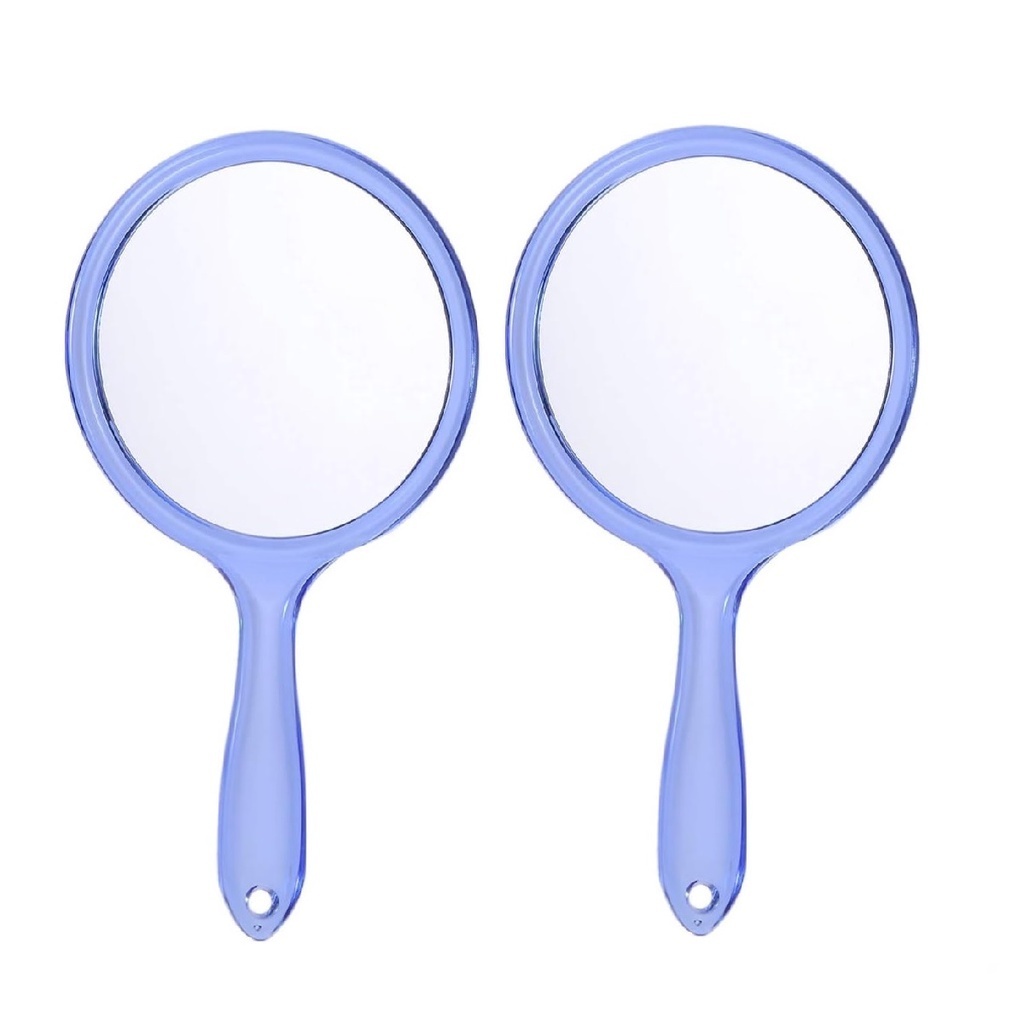 2 Espelho de Mão Acrilico Dupla Face Zoom 2x Médico Dentista