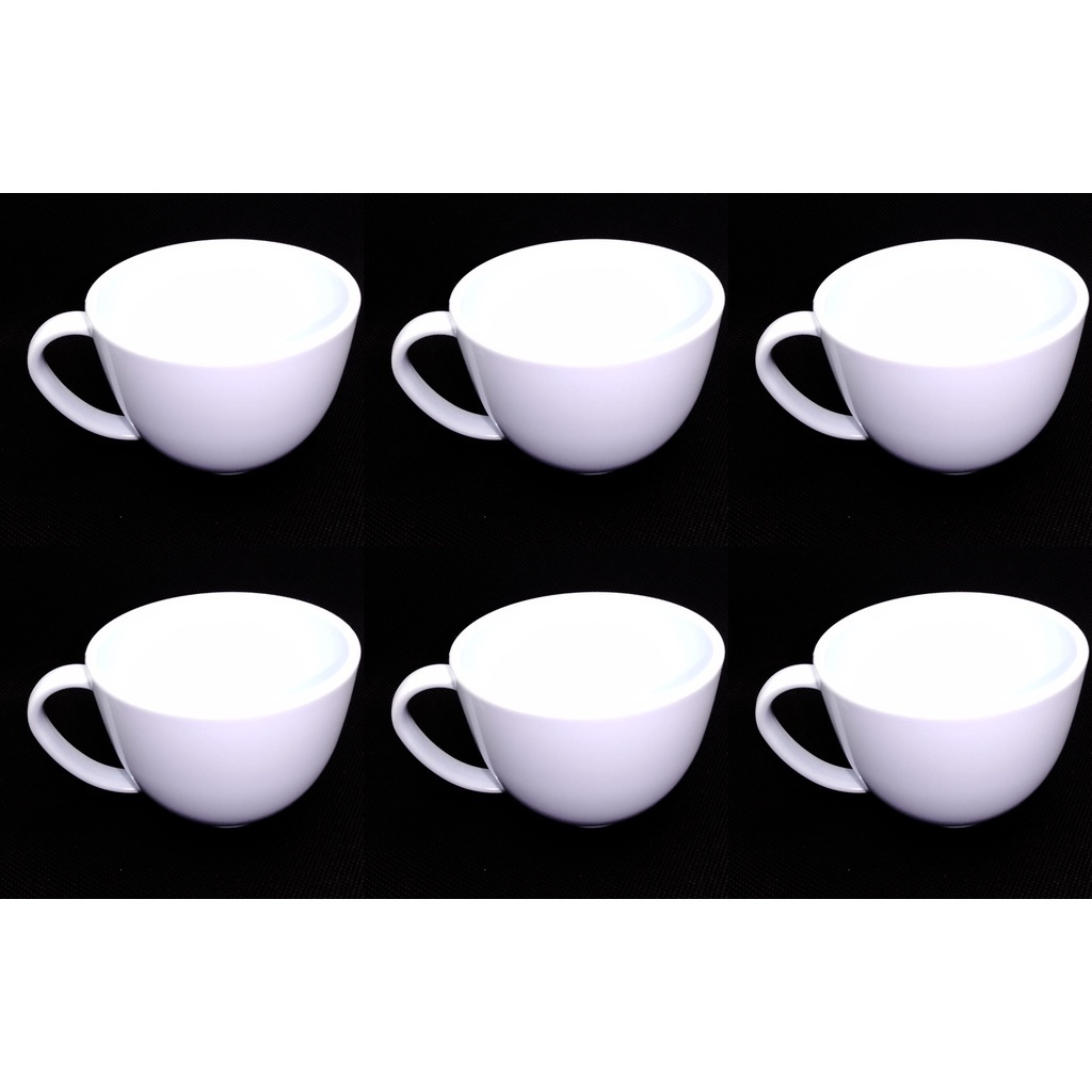 Kit xicaras 200ml chá/café redonda em acrílico Branca