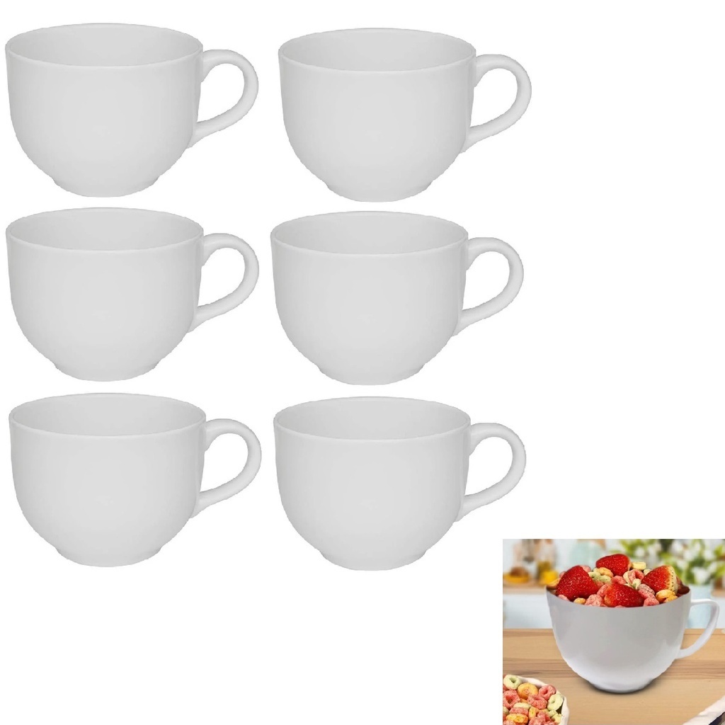6 Potes Caneca Sopa 735ml Cumbuca Jumbo em Melamina Bowl