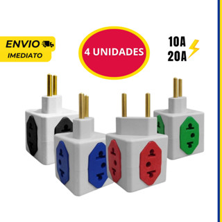 KIT 4 Adaptador Tomada Benjamin Cubo t 4 entradas 10a/20a