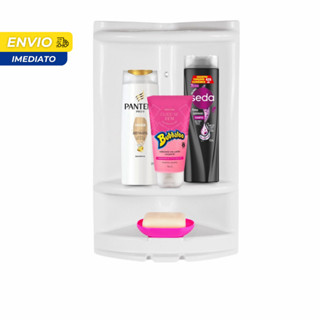 Porta Shampoo Banheiro Prático Cantoneira Banheiro Plástico