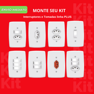 Tomadas 10A/20A Interruptores Paralela/Simples Placa Cega linha PLUS Walma