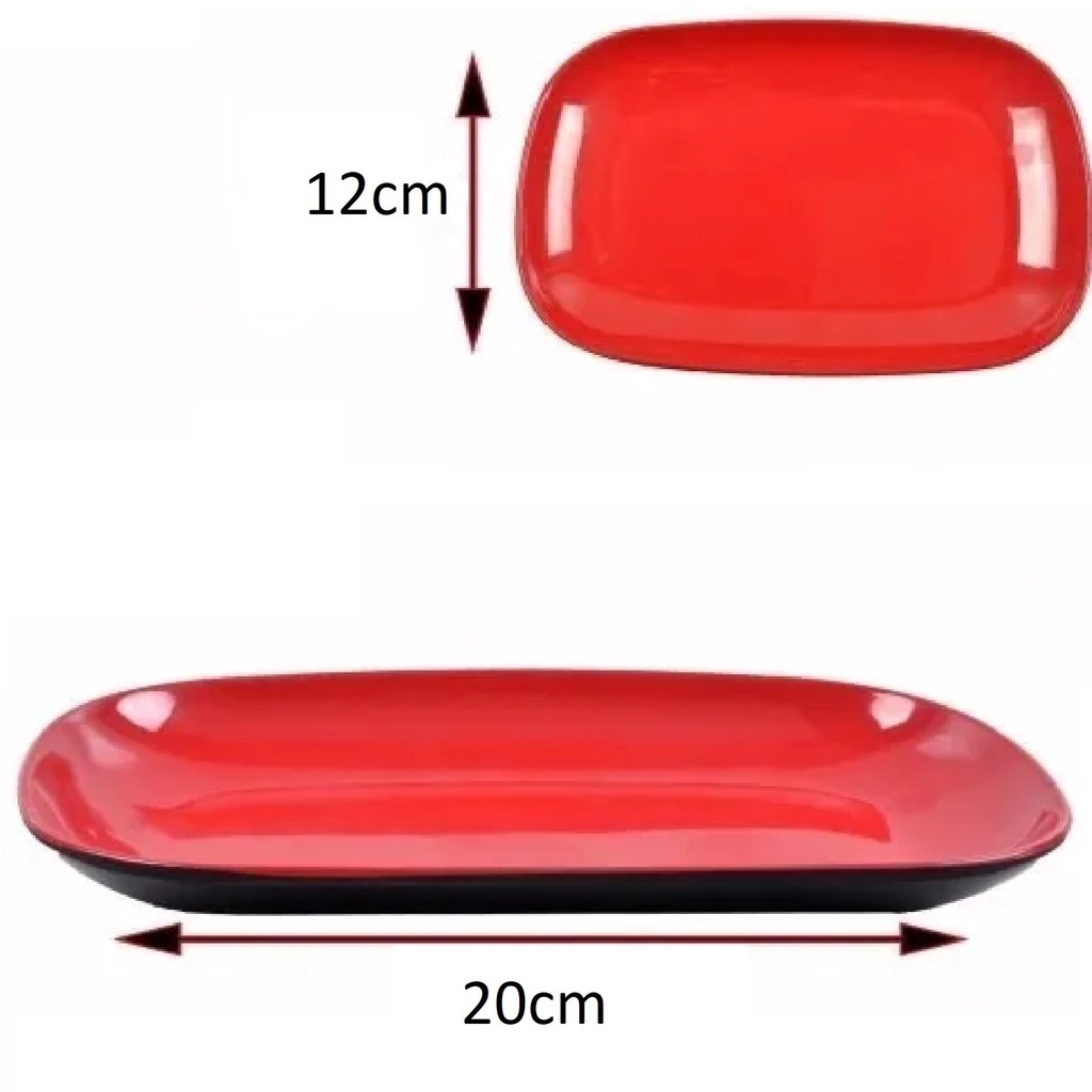 Prato Travessa Oriental em Melamina Sushi 20cm Restaurantes