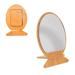 Espelho Oval Mini de Mesa e Mão para Kit Maquiagem