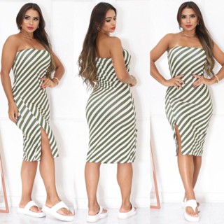 vestido casual fenda lateral MIDI de bolso moda feminina verão