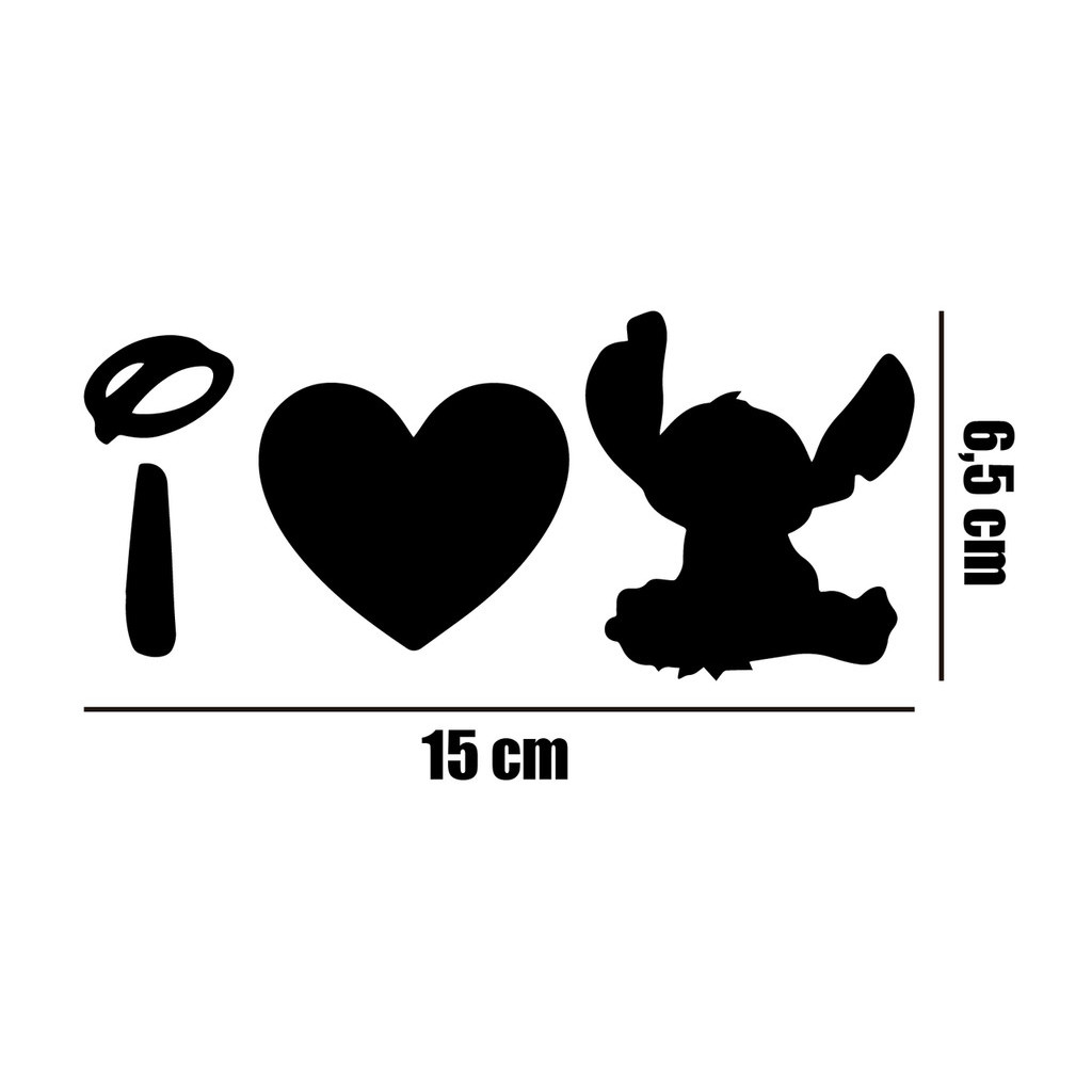 Adesivo Lilo & Stitch 6,5x15 cm - Moto/Carro/Notebook