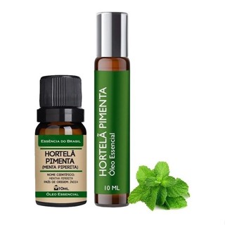 Kit Óleo Essencial Hortelã Pimenta + Roll On 10ml - Puro