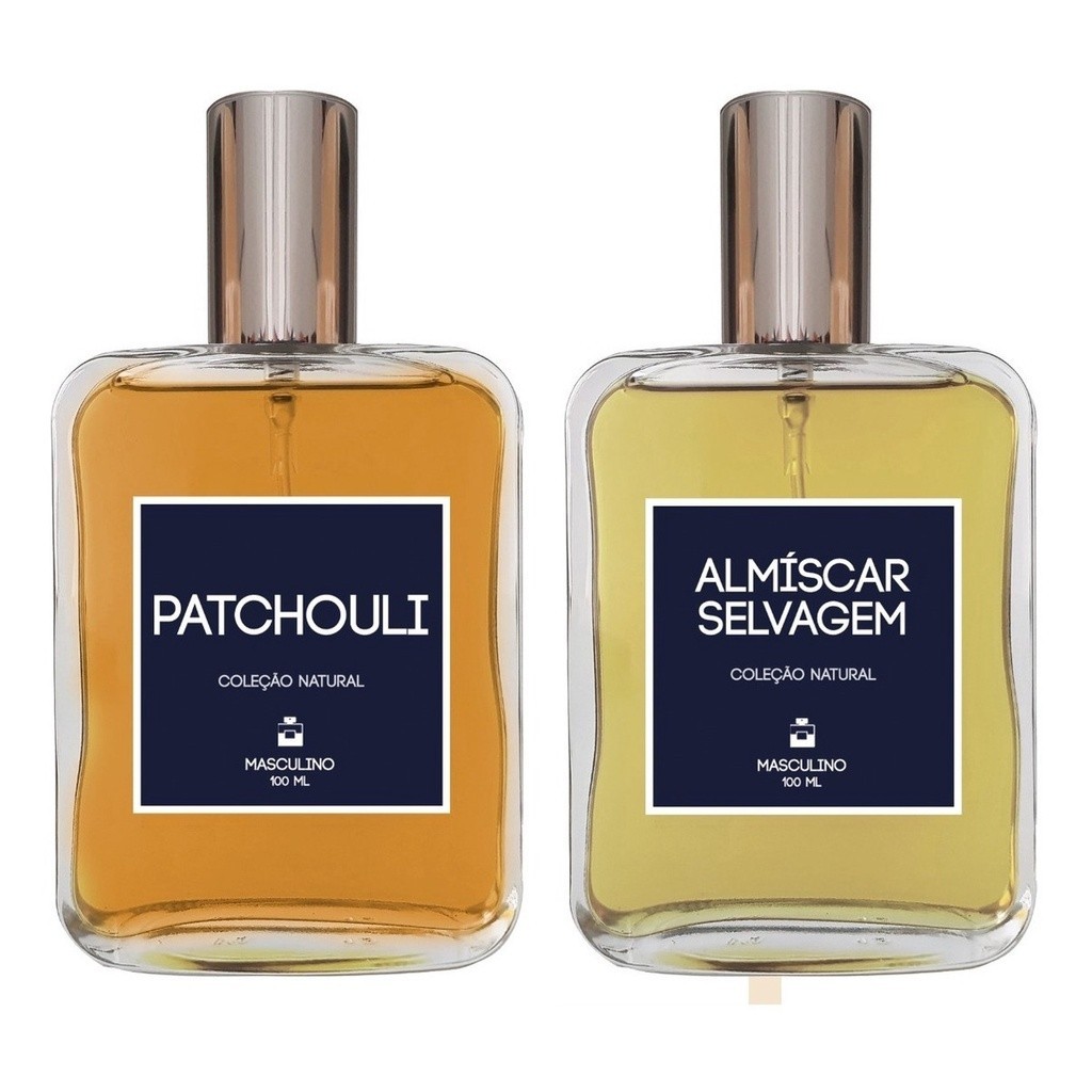 Kit Perfumes Anos 70 Masculinos - Patchouli + Almíscar 100ml