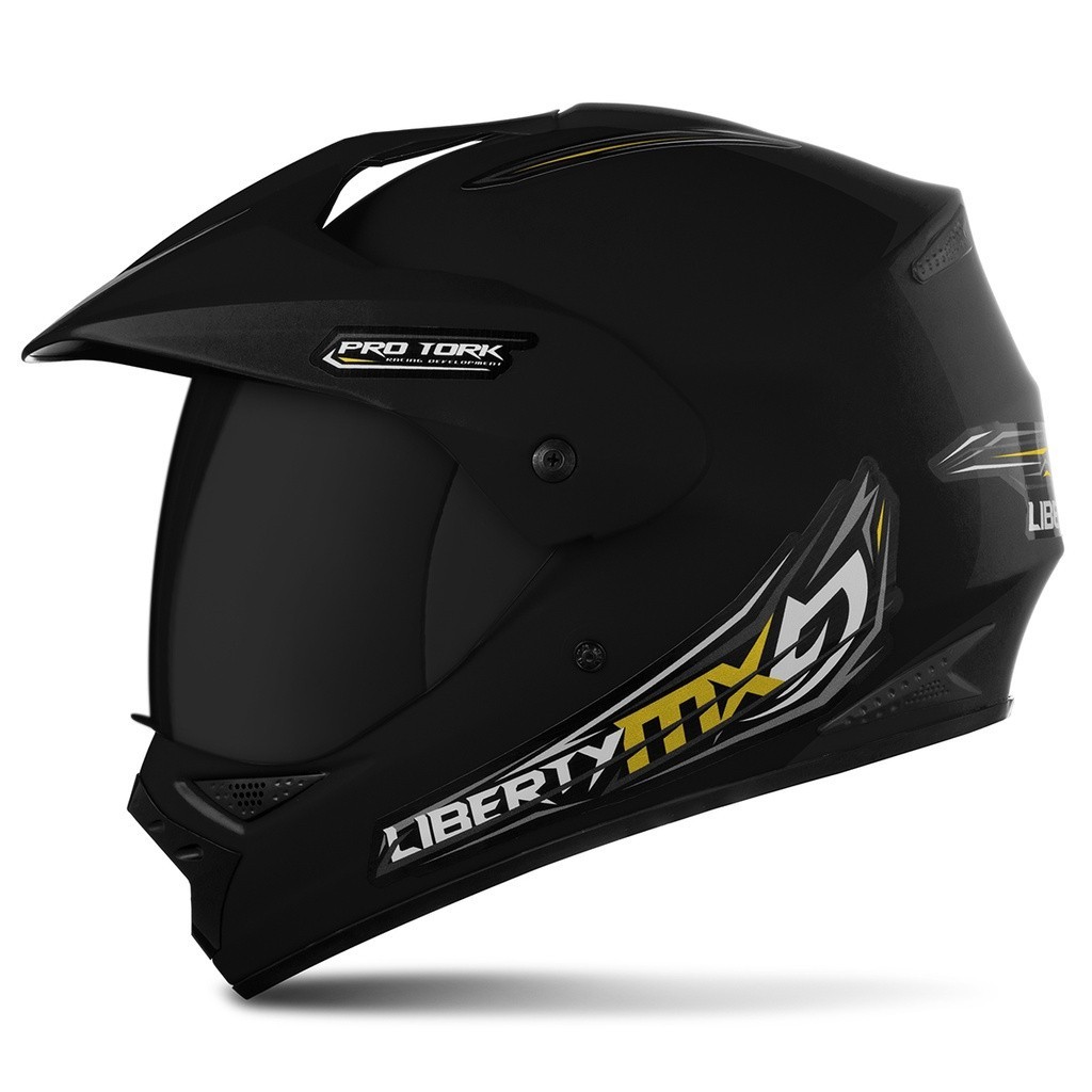 Capacete Pro Tork Liberty Mx Vision Pro Viseira Fumê Fechado Motocross Off Road Trilha Enduro