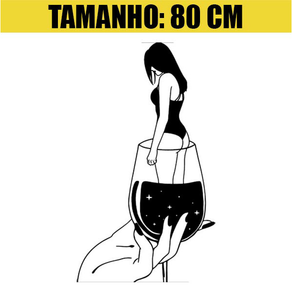 Adesivo Decorativo Parede Porta Geladeira - Taça de Vinho
