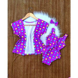 Kimono + Bory Infantil + Adereço 3 a 6 anos Atacado
