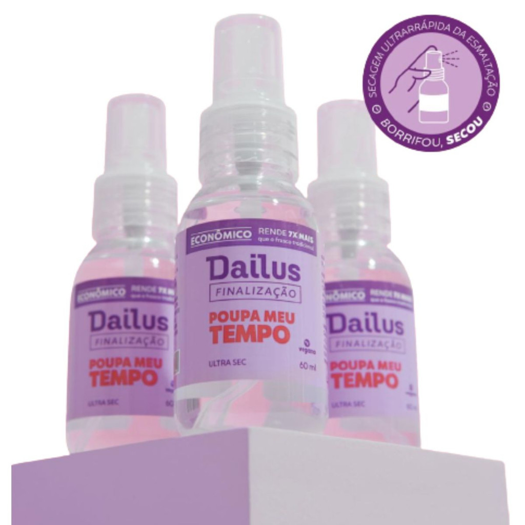 KIT 3 SPRAY Secante de esmalte Dailus poupa meu tempo 60 ml — imagem 2 de 2