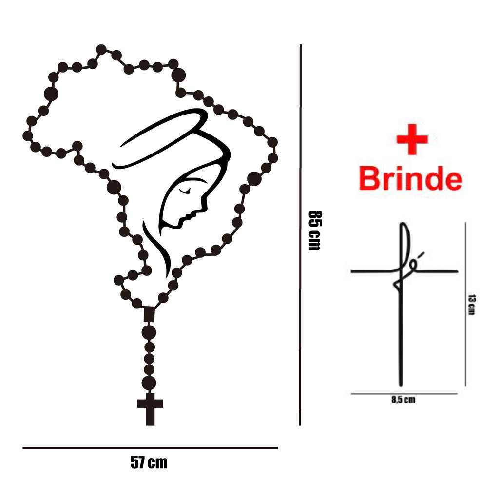 Adesivo Terço nossa senhora Vinil de recorte 57X85 decoração/parede