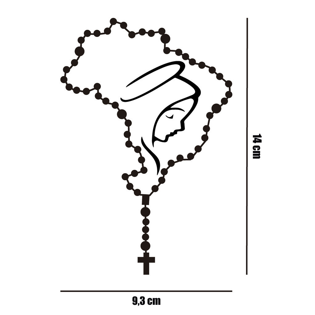 Adesivo Terço nossa senhora Vinil de recorte 09X14 decoração/parede