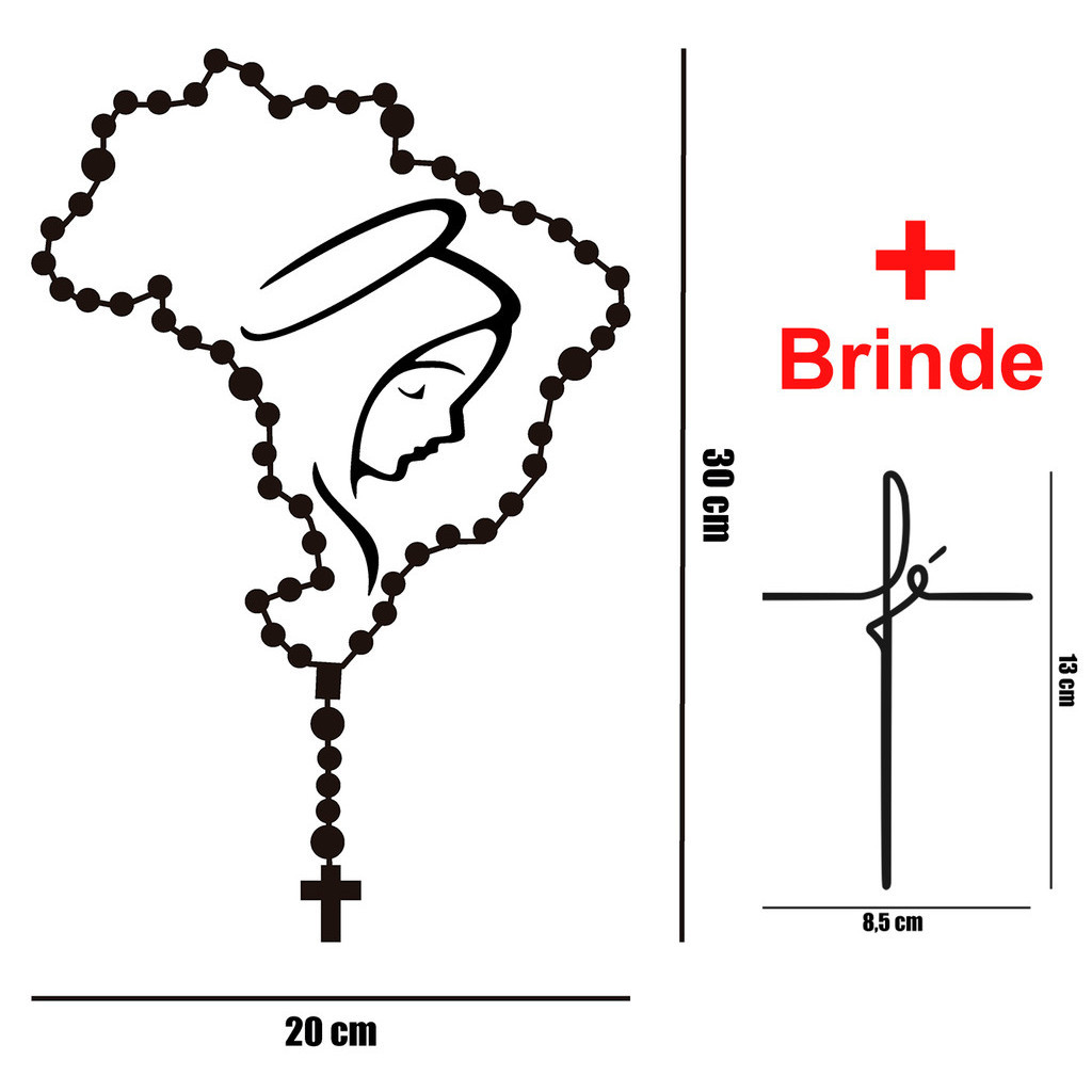 Adesivo Terço nossa senhora Vinil de recorte 30X20 decoração/parede