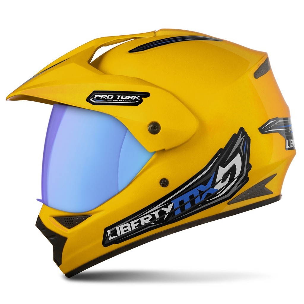 Capacete Moto Fechado Pro Tork Liberty Mx Pro Vision Viseira Camaleão Motocross Trilha Enduro Off-Road