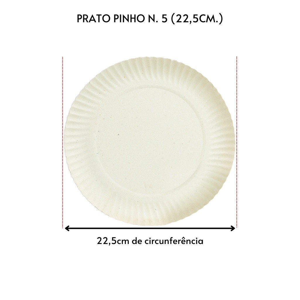 Kit 2 Pacotes de Prato N° 05 De Papelão Pinho Natural festa - 200 Unidades — imagem 2 de 2
