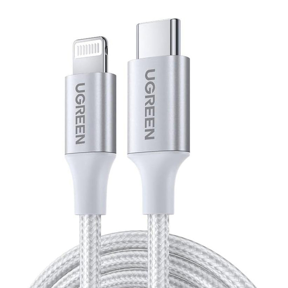 Cabo Usb C Ugreen p/Lightning Ios Mfi Macho 1Metro Prata em Oferta na Shopee