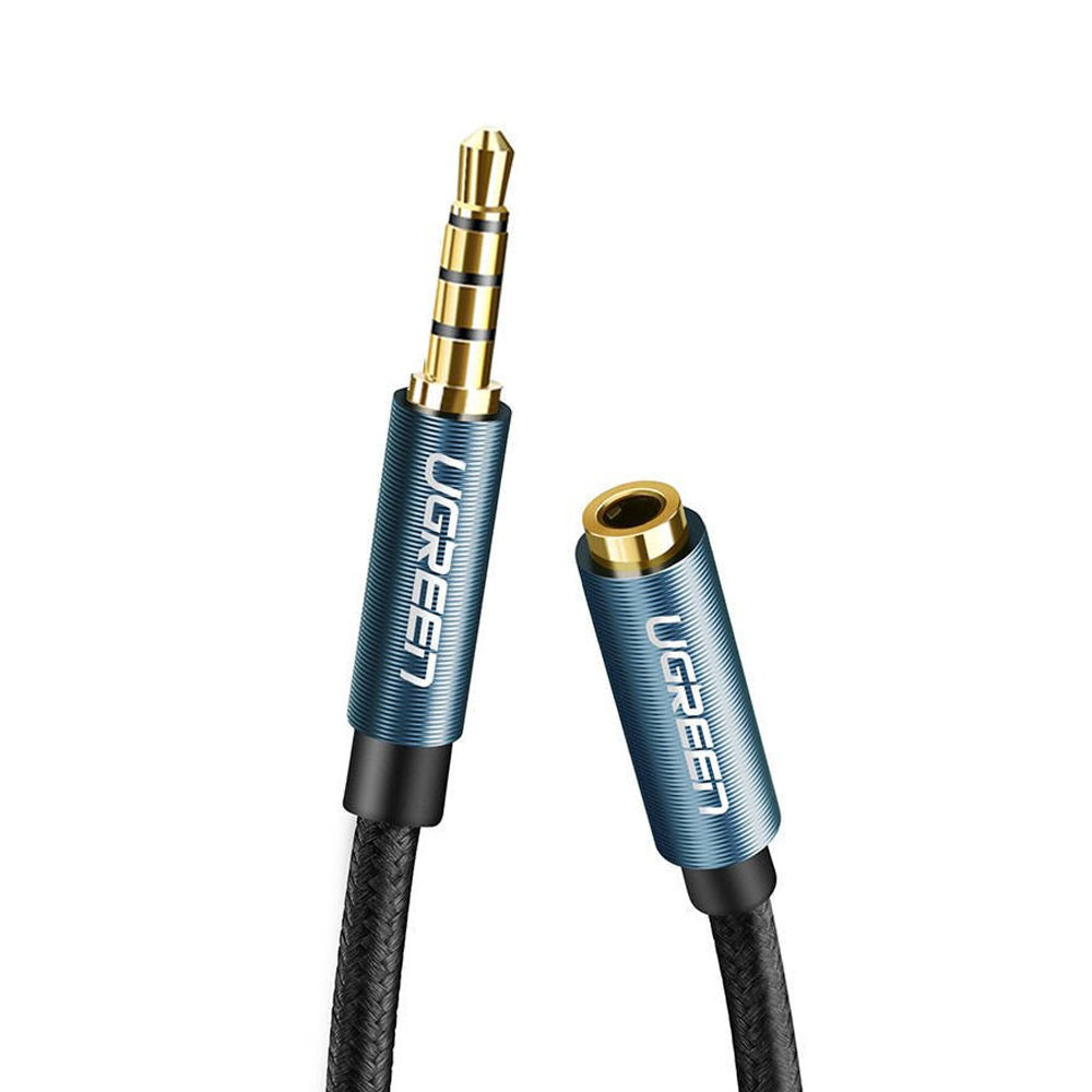Cabo Extensor Áudio Ugreen 3.5mm Macho/Fêmea 1.5M Preto - Audio