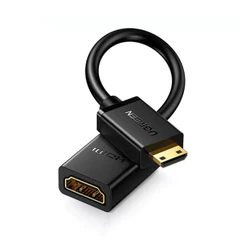 Cabo Adaptador Ugreen Mini Hdmi p/Hdmi Fêmea 20cm Preto