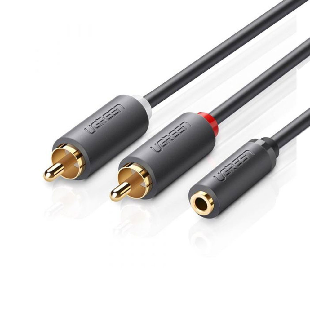 Cabo de Áudio Ugreen 3.5mm Fêmea p/2Rca Macho 1M Preto - Audio