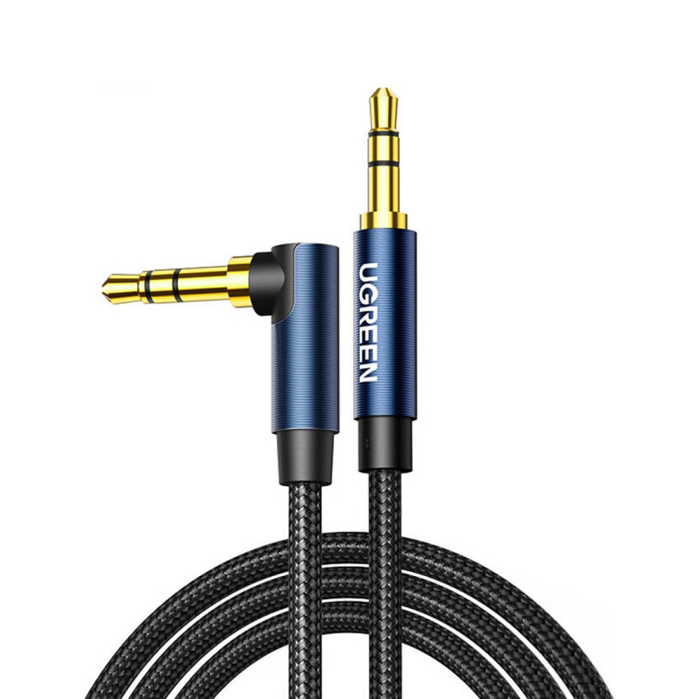 Cabo Áudio Estéreo Ugreen 3.5mm Macho Angular 2M Preto