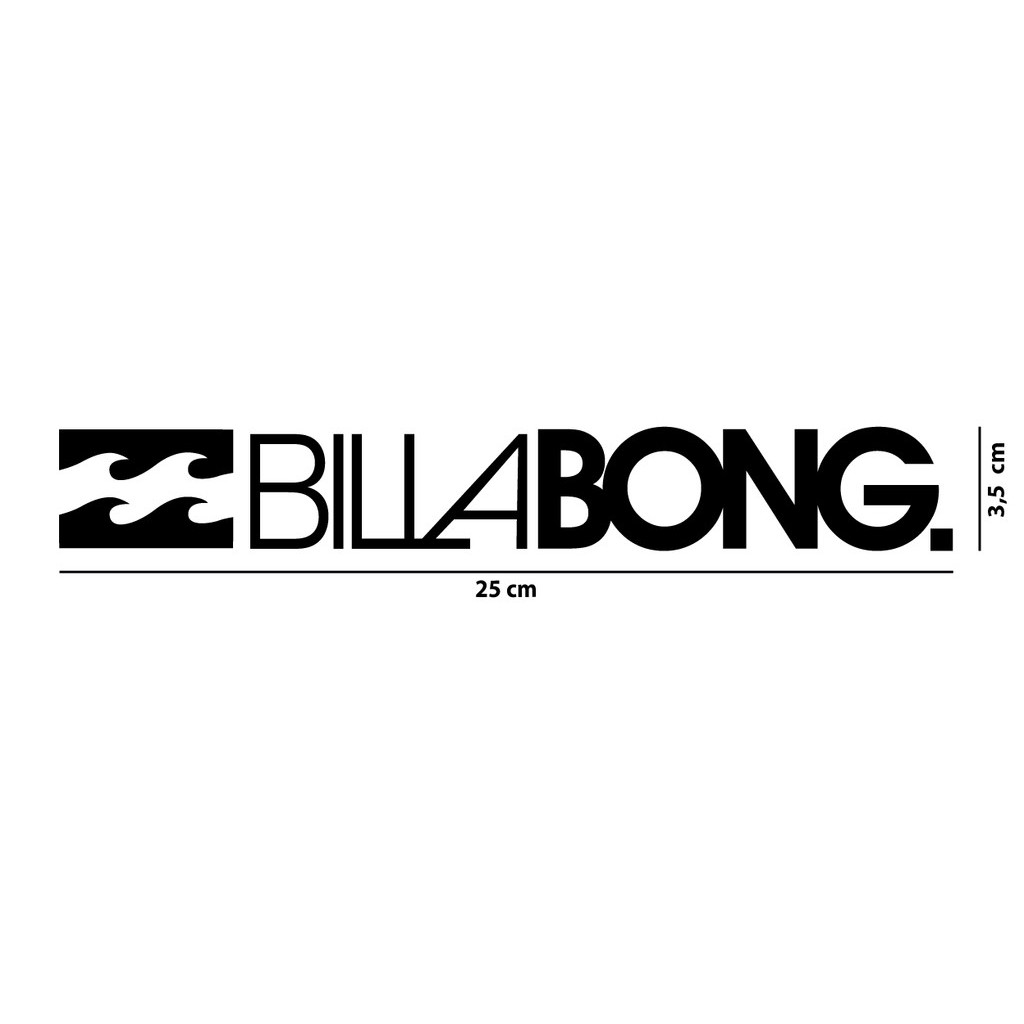 Adesivo Billabong  3,5x25 cm - Moto/Surf/Carro/Notebook