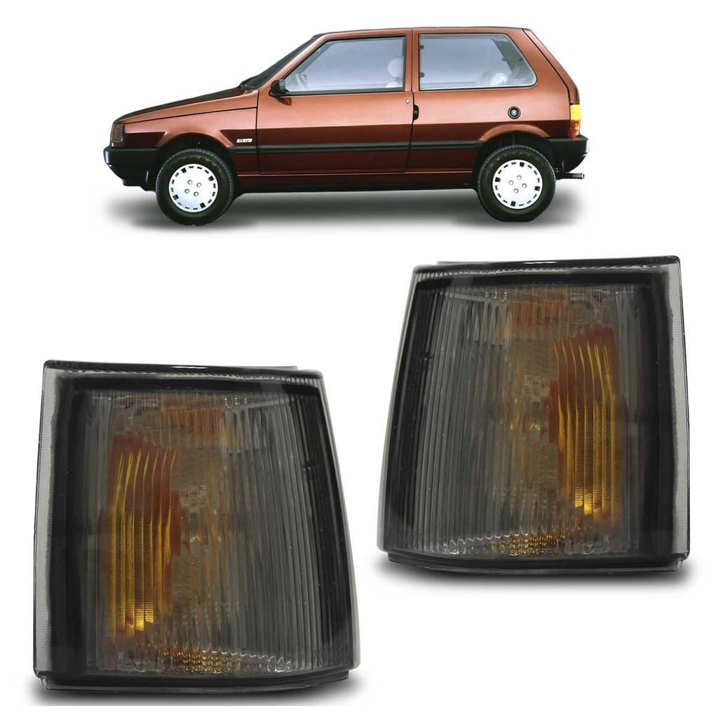 Pisca Seta Dianteira Uno 1991 1992 1993 1994 1995 1996 1997 1998 1999 Fumê Lente Estriada Acrilico - Spare Parts and Accessories for Vehicles